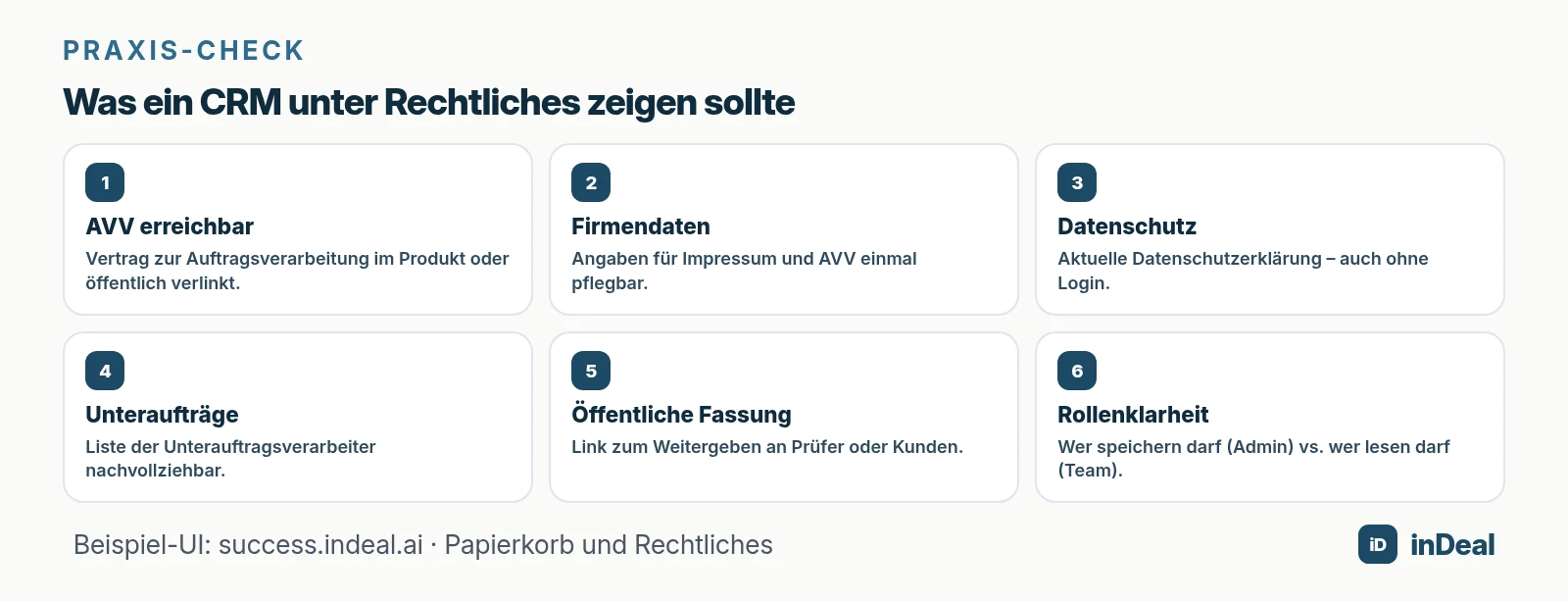 Was Rechtliches im CRM zeigen sollte