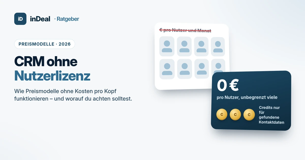 Cover: durchgestrichene Nutzerlizenzen neben 0 € pro Nutzer und Credit-Münzen