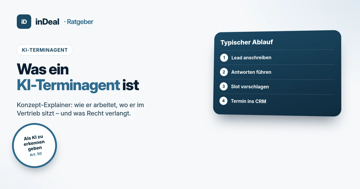 Cover: KI-Terminagent mit Art.-50-Siegel Als KI zu erkennen geben