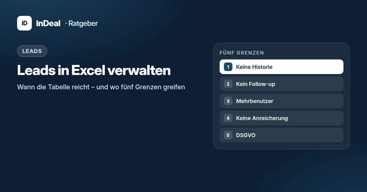 Cover: Leads in Excel verwalten – fünf Grenzen von Tabelle zu CRM